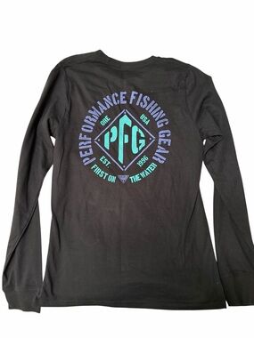 Columbia Black Long Sleeve PFG Tee with Blue Tag
